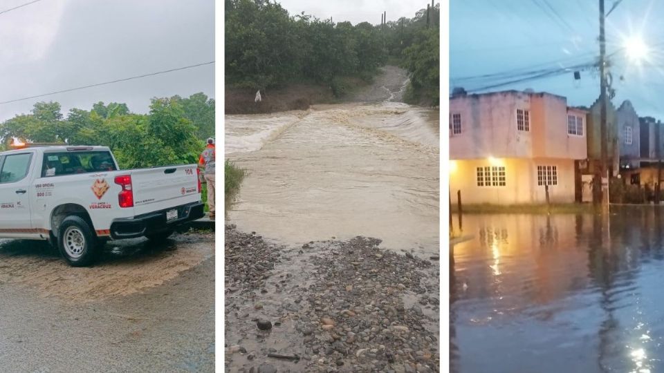 Municipios del norte de Veracruz con inundaciones y afectaciones por lluvias