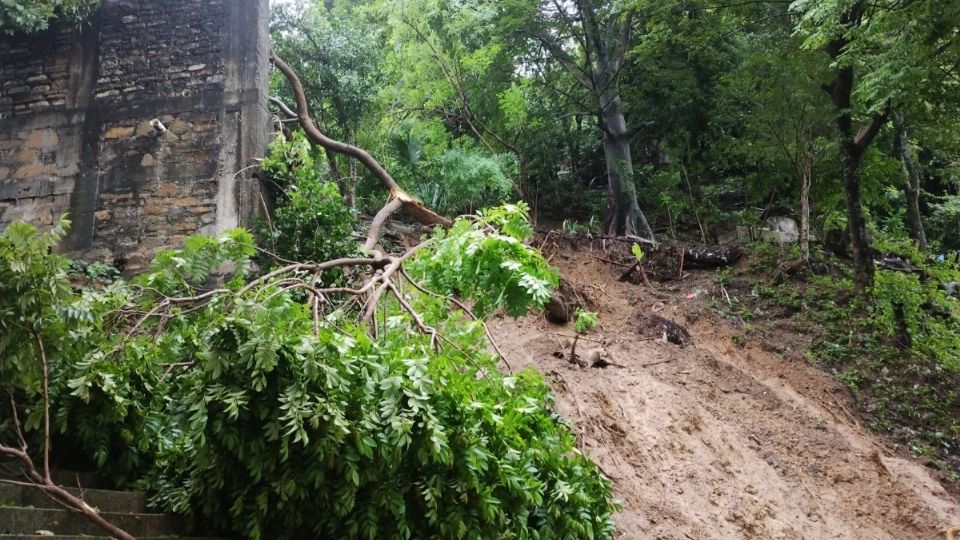 Las fuertes lluvias causaron el reblandecimiento de la tierra y deslave en algunas zonas; esta es la situación