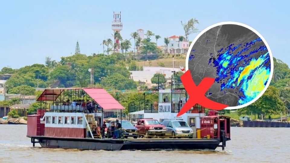 Suspenden servicio de transbordador en río Coatzacoalcos