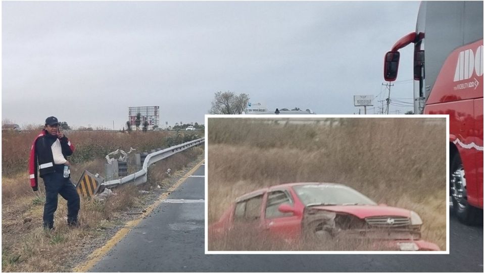 Un hombre resultó herido luego de dar volteretas y quedar en el camellón de la México-Pachuca