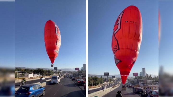 Festival del Globo: aterriza de emergencia en pleno Libramiento