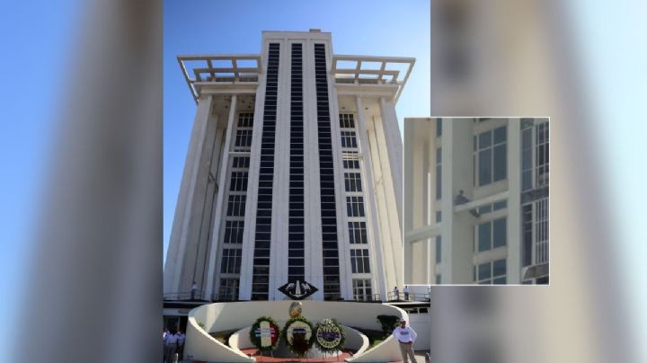 Operativo en Torre Pemex de Veracruz por hombre que subió a estructura