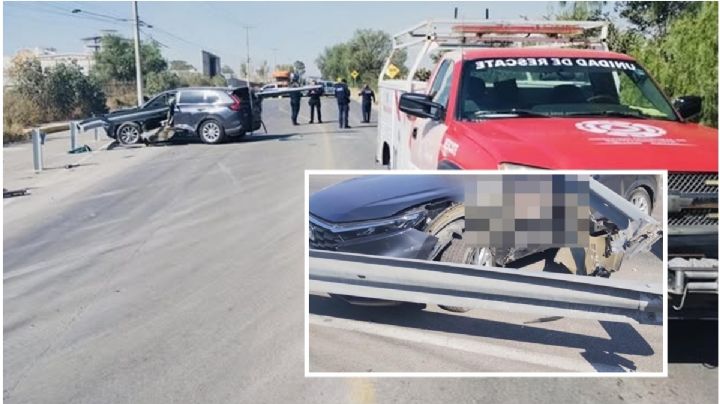 Muere mujer tras ser atravesada con todo y su camioneta por valla de contención en Hidalgo
