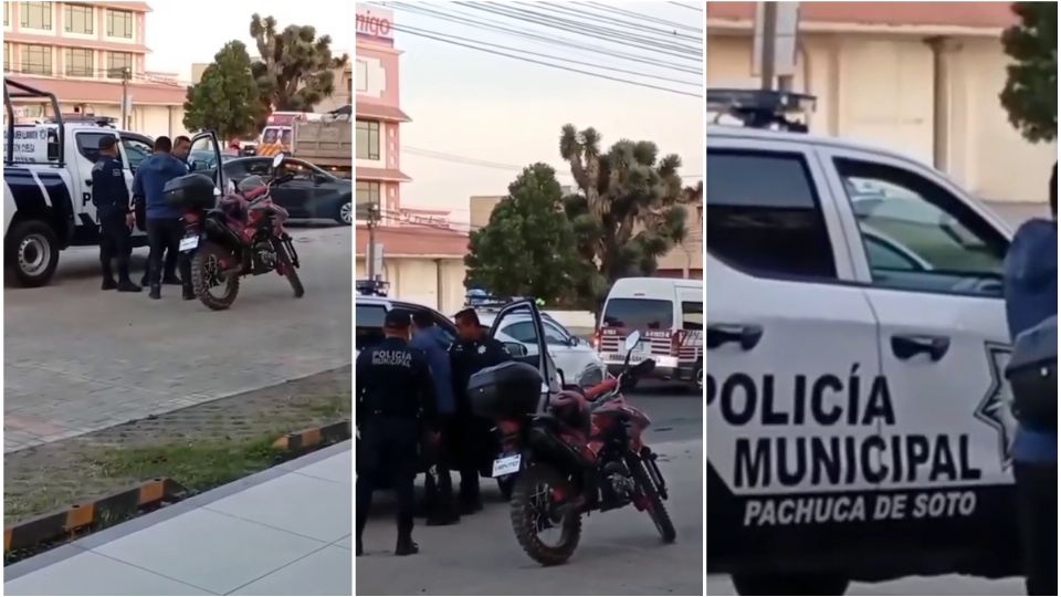 Uno de los oficiales hasta se despidió de mano del motociclista