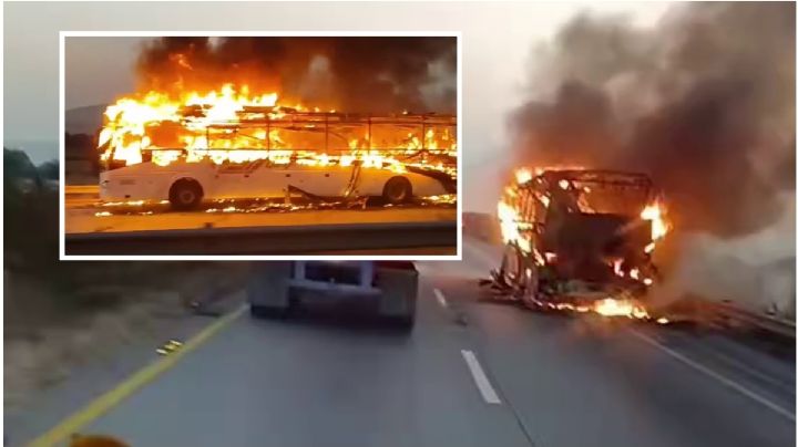 Arde autobús en el Arco Norte, cerca de Pachuca; esto pasó con sus 40 pasajeros | VIDEO