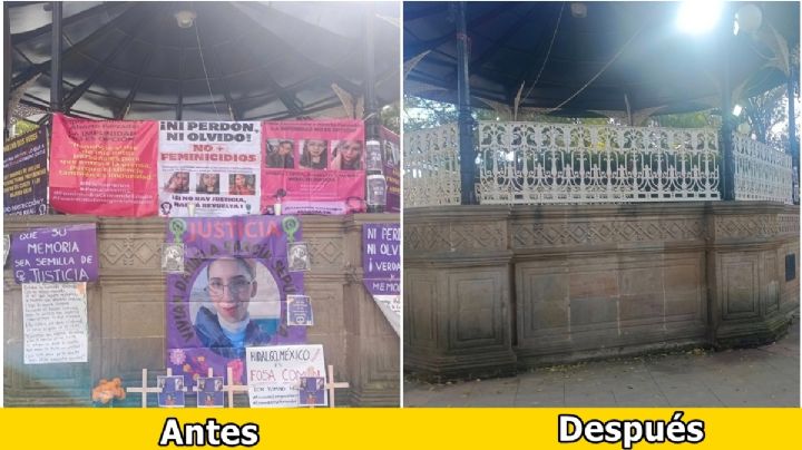 Colectiva acusa retiro de lonas de protesta; alcaldesa de Tulancingo niega participación municipal