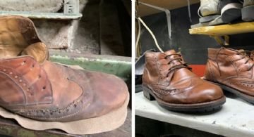 El asombroso antes y después de unos zapatos viejos restaurados por Don Nico