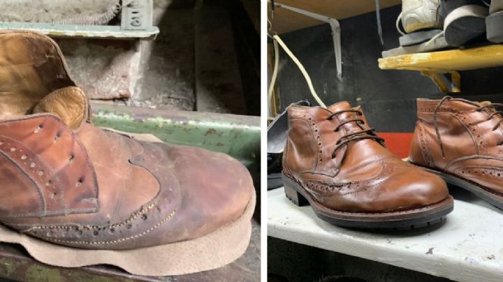 El asombroso antes y después de unos zapatos viejos restaurados por Don Nico