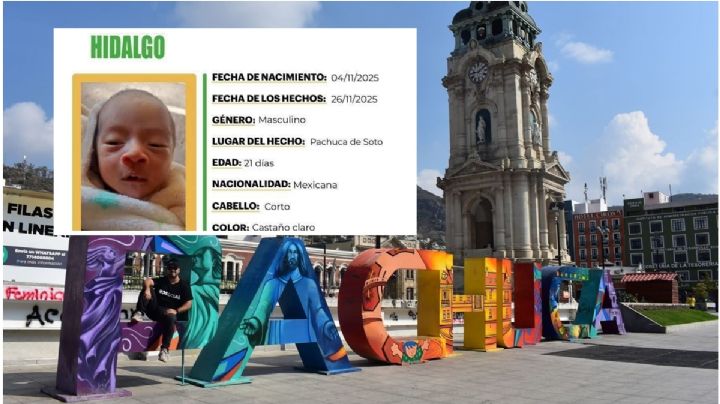 Buscan a bebé de solamente 21 días de nacido en Pachuca