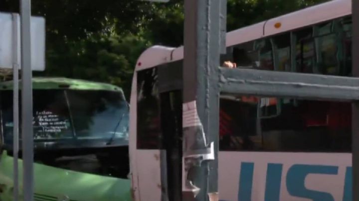 Choque entre camiones de transporte público deja 4 heridos en la Gustavo A. Madero
