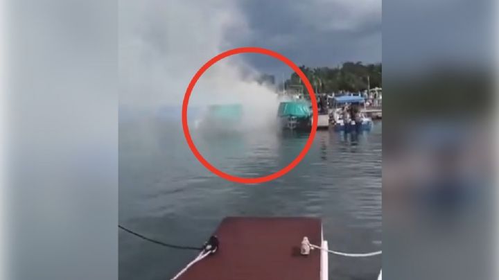 Se incendia embarcación de la Marina en Cozumel; hay cuatro marinos hospitalizados