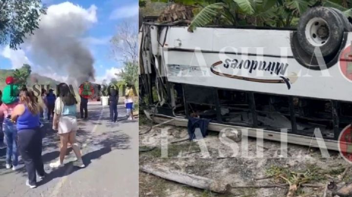 Cierran carretera en Emiliano Zapata: exigen salida de autobuses Miradores del Mar tras muerte de estudiante