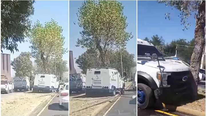 Camión de valores choca sobre el bulevar Felipe Ángeles de Pachuca y desquicia el tráfico | VIDEO