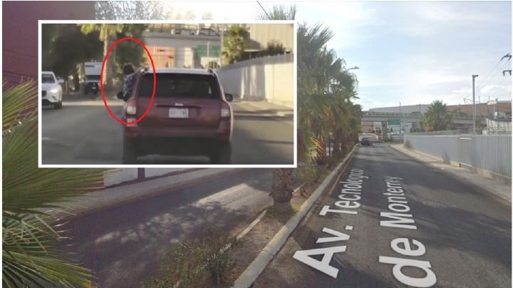 Sólo en Pachuca: niño viaja colgando de la ventana de camioneta en movimiento | VIDEO
