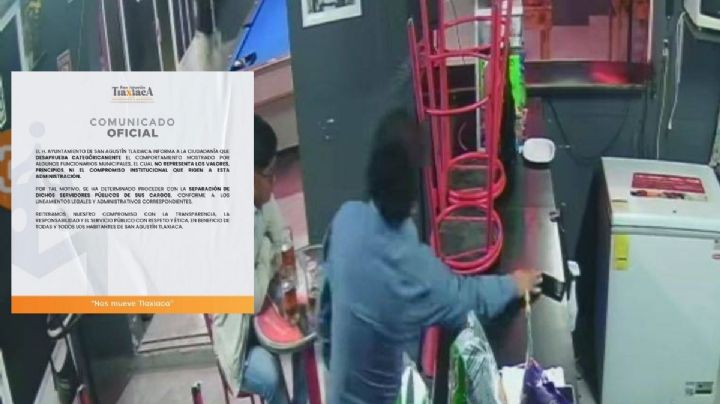 VIDEO: Despiden a funcionarios de San Agustín Tlaxiaca tras robo de celular