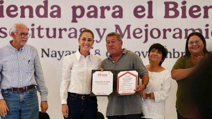 Sheinbaum entrega escrituras y anuncia obras en Nayarit