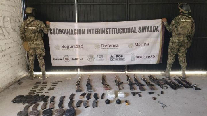 Aseguran arsenal y precursores explosivos en Escuinapa, Sinaloa