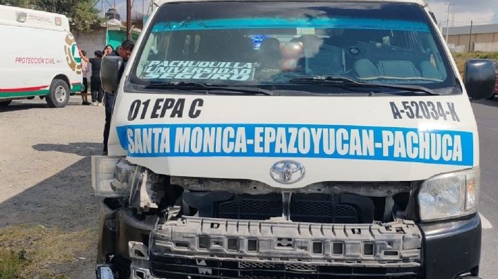 Choca combi del transporte público en Epazoyucan; al menos 5 lesionados