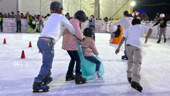 Silao estrena “mega” pista de hielo pública y gratis: estará un mes en el nuevo recinto ferial