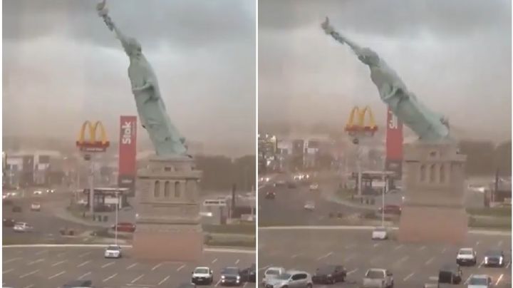 Réplica de la Estatua de la Libertad colapsa en Guaíba, Brasil, tras fuertes vientos, este es el video