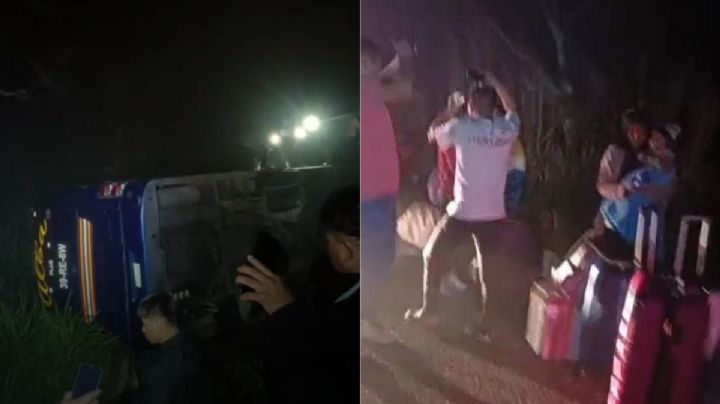 Vuelca autobús de turismo en carretera de Pánuco; hay personas lesionadas