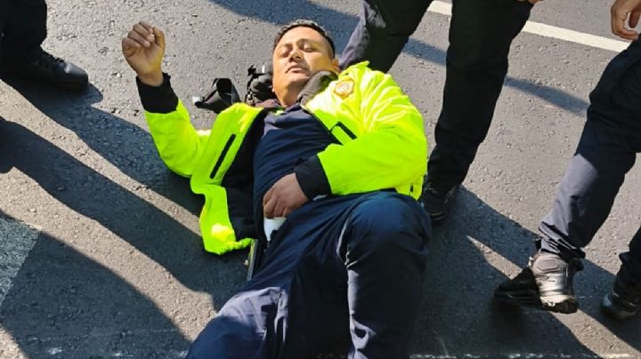 Motociclista atropella a policía para evitar detención