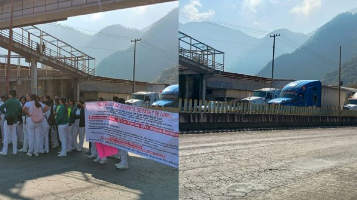 Trabajadores del IMSS-BIENESTAR bloquean carretera en Río Blanco; esto exigen