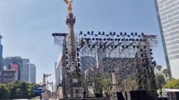 Paseo de la Reforma, cerrado por colocación de escenario de música electrónica en Ángel de la Independencia
