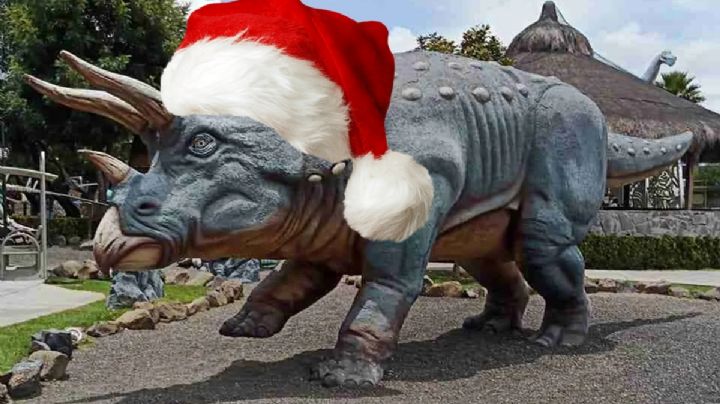 Así se verían los dinosaurios en Navidad; disfruta en Pachuca de un recorrido de luces y sonidos