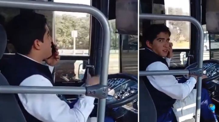 Chofer de autobús Tizayuca usa el celular mientras maneja, pone en riesgo a pasajeros I Video