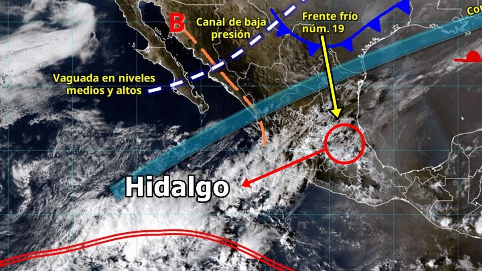 El frente frío se encuentra muy cerca del estado