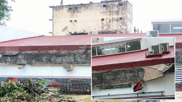 Se desploma techo del Centro de Salud reconstruido en Las Choapas; obra sigue sin operar desde 2018