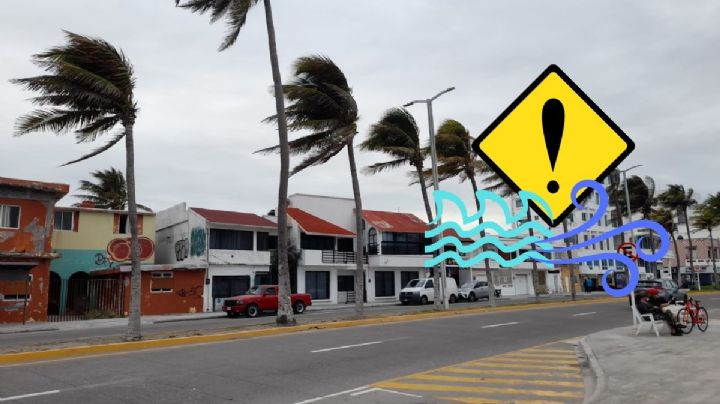 Por Norte y efectos del frente frío 27, cierran bulevar de Boca del Río