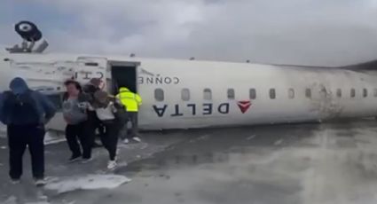 VIDEO: Así fue el momento exacto en que se estrelló avión de Delta Airlines en Aeropuerto de Toronto