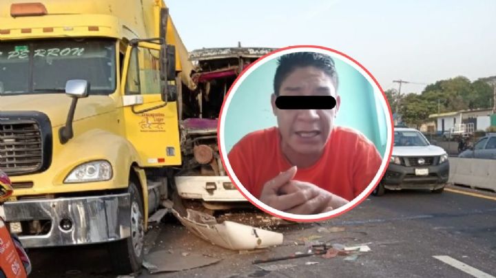 No fue mi culpa: chofer de tráiler da su versión por accidente de camión en Veracruz