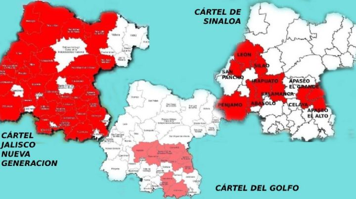 Los municipios de Guanajuato donde operan los cárteles terroristas