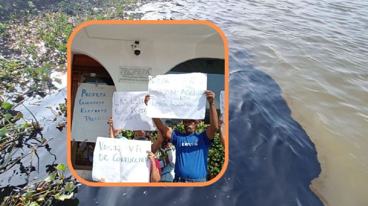 Pescadores de Coatzacoalcos clausuran oficinas de PROFEPA, por derrames de aceite