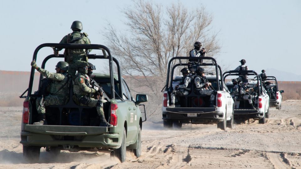 Un convoy de la Guardia Nacional y la Sedena partió hacia la frontera de Juárez con El Paso