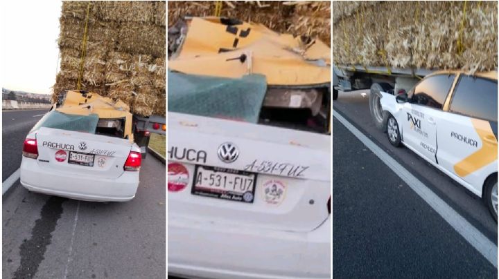 Taxi de Pachuca se estampa contra camión; hay dos muertos | VIDEO