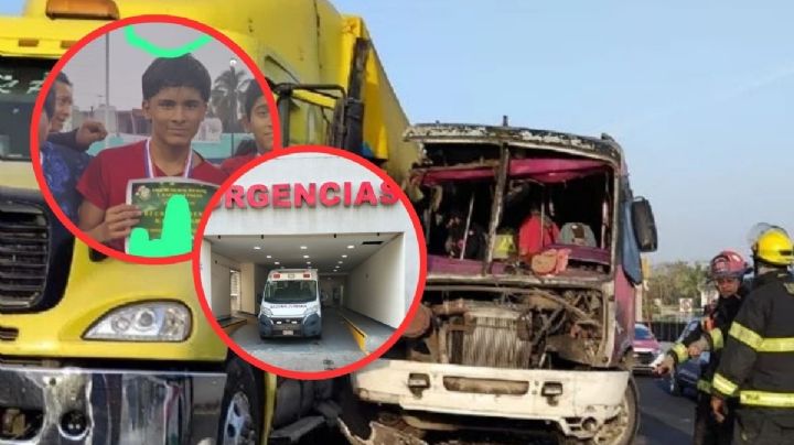 Sale Brandon Gael del hospital, menor que perdió la pierna en accidente de urbano de Veracruz