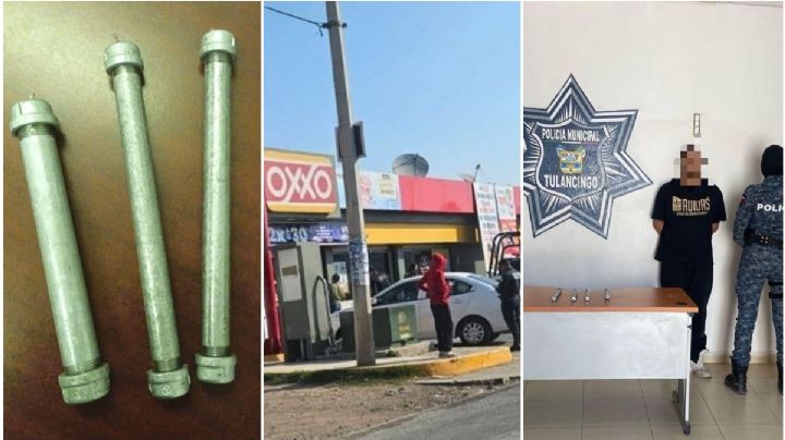 Detienen a hombre con bombas caseras, sería el responsable de asaltar Oxxo’s en Tulancingo