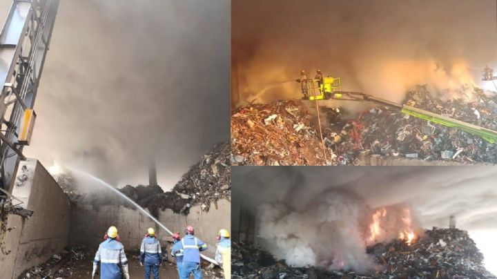 Así avanza el incendio en zona industrial de Ciudad Sahagún y basurero; ya suspendieron clases I Fotos