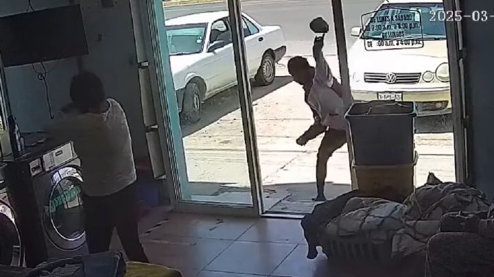 Hombre agrede a pedradas a mujer en una lavandería de Mineral de la Reforma, queda grabado