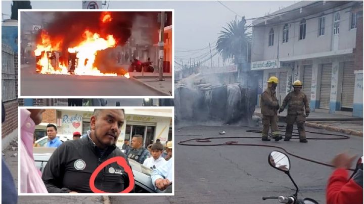 Operativo de la FGR en Tulancingo termina en violencia y la quema de una patrulla