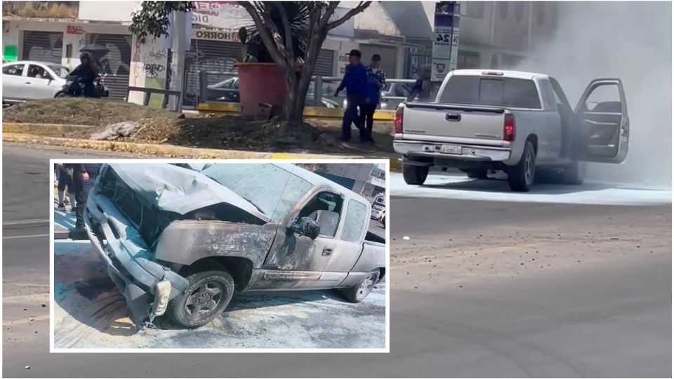 La camioneta ya no pudo avanzar más y fue cuando se detuvo a su conductor
