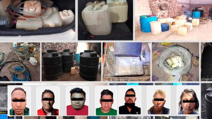 Desmantelan centros de distribución de drogas y huachicol en Pachuca; 7 detenidos