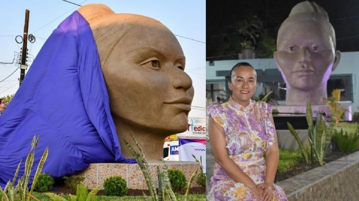 Tunden a alcaldesa de Tlalixcoyan por develar munumento parecido a ella