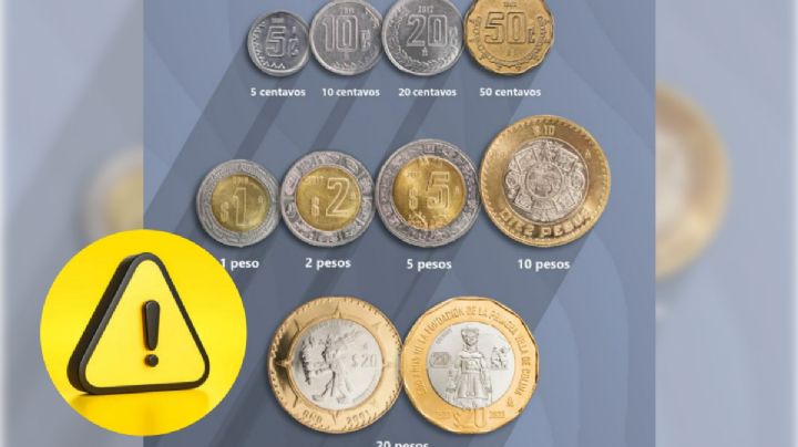 Banxico lanza aviso sobre estas monedas de 5,10 y 20 pesos