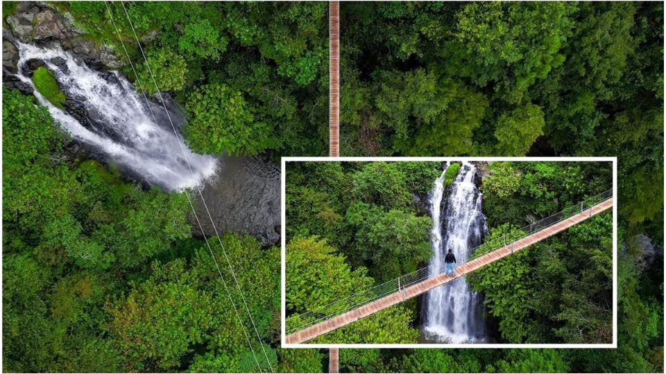 Hay un puente colgante de 100 metros de largo