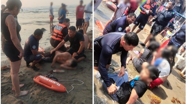 Salvan a 8 personas de ahogarse en playas de Veracruz